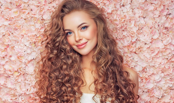beautiful girl with long curly hair