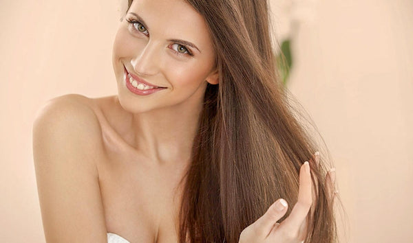 smile beautiful woman with long hair