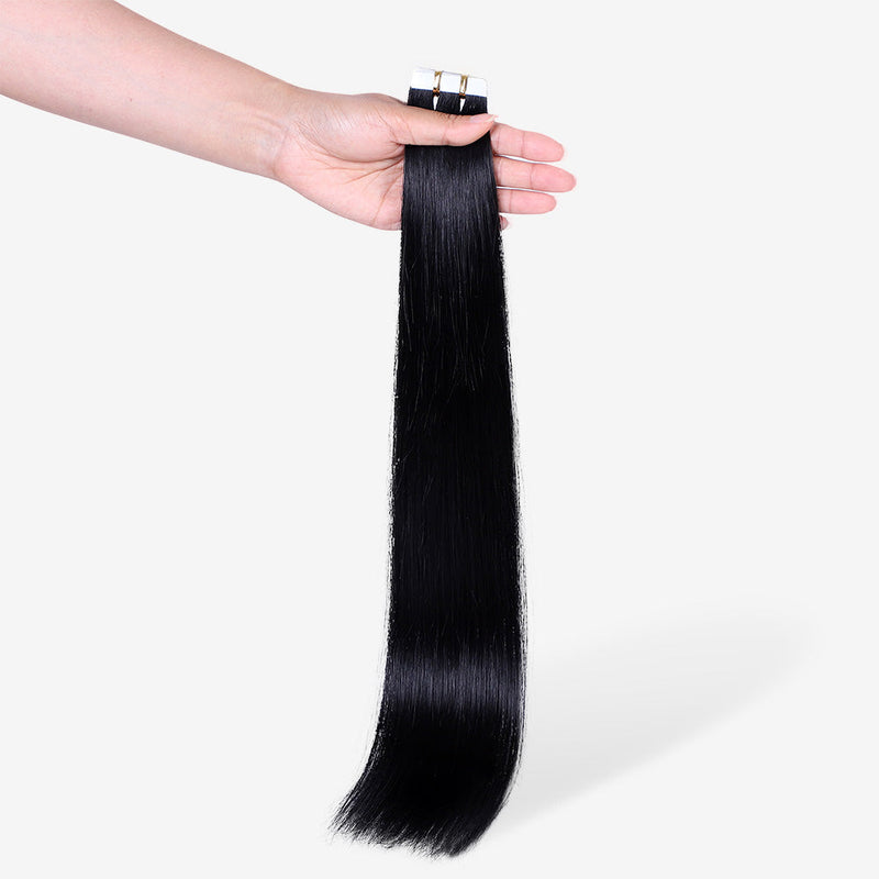jet black tape in hair extensions