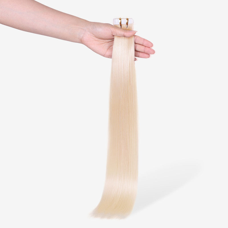 bleach blonde tape in hair extensions