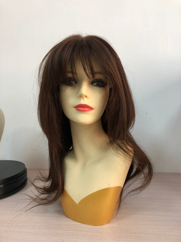 Maxfull Hair Pieces And Wigs For Women Human Hair 4 Clips Hair Pieces With Bang