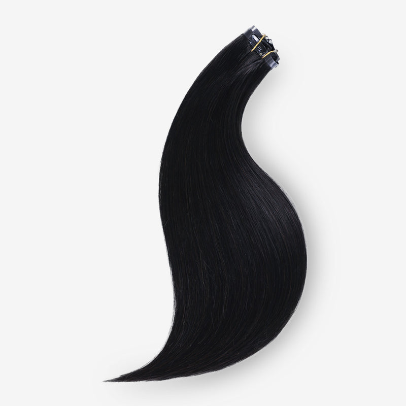 jet black clip in hair extensions