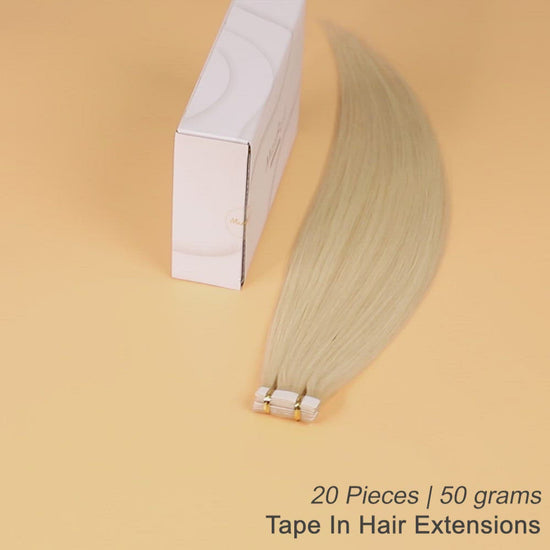 bleach blonde tape in hair extensions